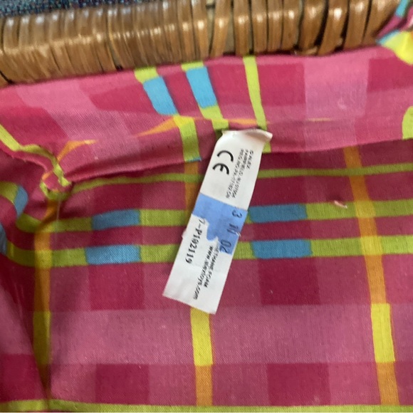 Picnic Basket Bag-Use as Bag or Picnic Basket-Great lining, cute! VTG style - Picture 6 of 8